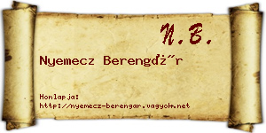 Nyemecz Berengár névjegykártya